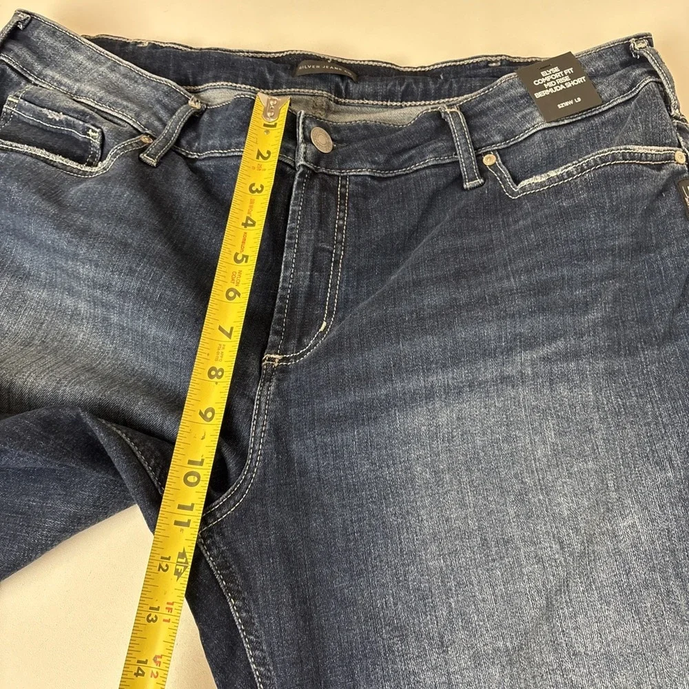 Silver Jeans Co Suki Bermuda Women's Blue Denim Shorts Size 18 New - Picture 7 of 14